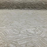 Ivory Beaded Zebra Pattern Embroidery Lace Fabric