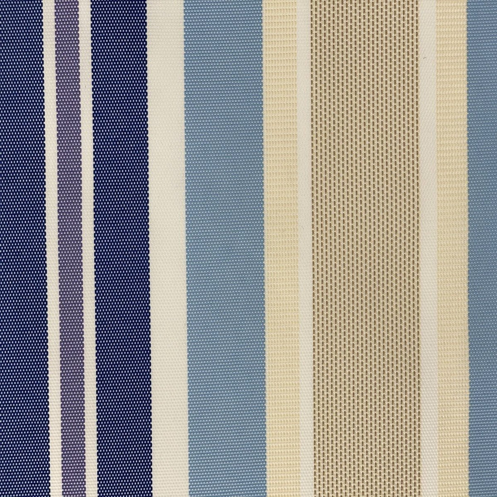 Blue Multi Stripe Canvas Waterproof Outdoor Fabric