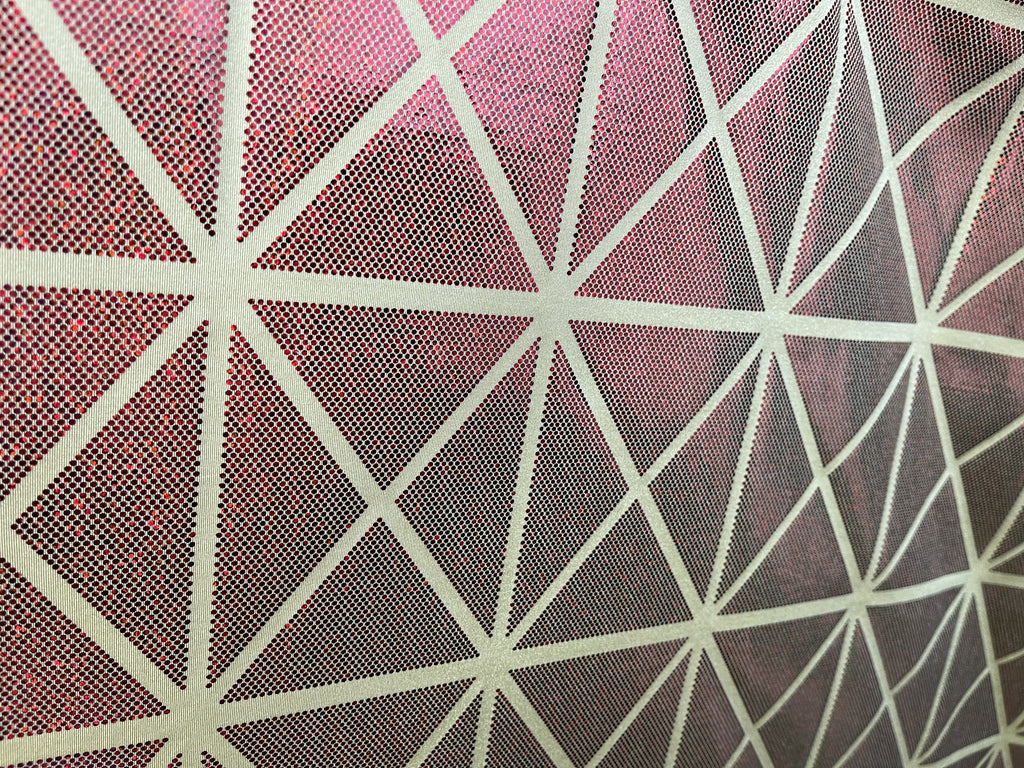 Color 5 Geometric Holographic Spandex Fabric