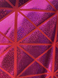 Color 2 Geometric Holographic Spandex Fabric