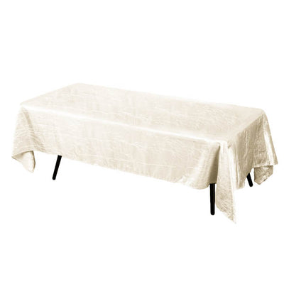 Ivory Crinkle Crushed Taffeta Rectangular Tablecloth 60 x 126