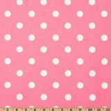 1/4" inches White on Pink Dots Poly Cotton Fabric