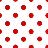 One Inch Red Dots on White Poly Cotton Fabric