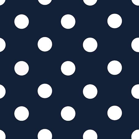 One Inch White Dots on Navy Poly Cotton Fabric