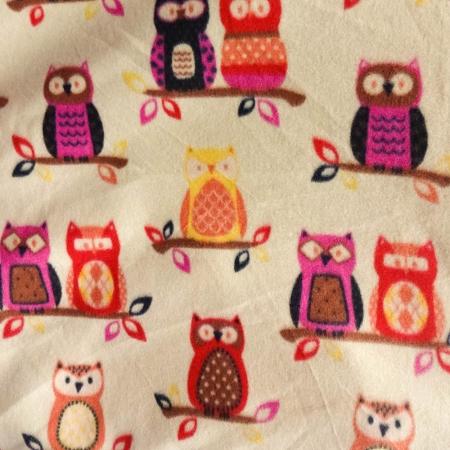 Owl Pink Anti Pill Fleece Fabric