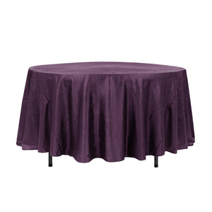 108" Plum Crinkle Crushed Taffeta Round Tablecloth