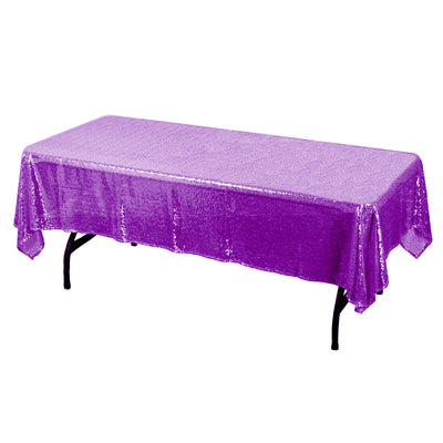Purple Glitz Sequin Rectangular Tablecloth 60 x 108