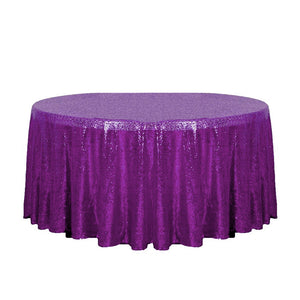 132" Purple Glitz Sequin Round Tablecloth