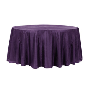 132" Purple Crinkle Crushed Taffeta Round Tablecloth