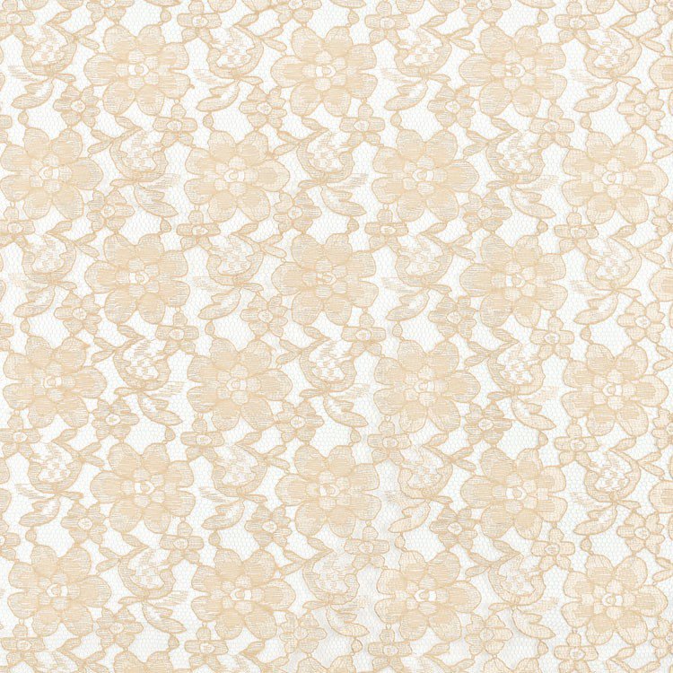 Champagne Floral Raschel Lace Fabric
