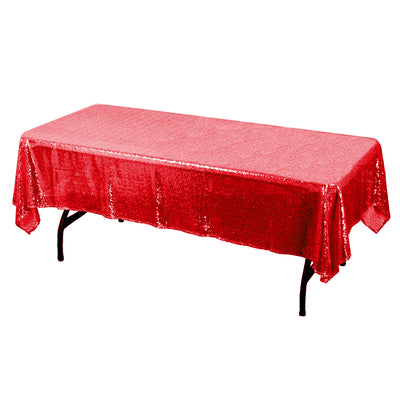 Red Glitz Sequin Rectangular Tablecloth 60 x 126