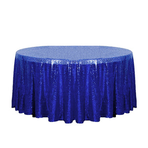 132" Royal Blue Glitz Sequin Round Tablecloth