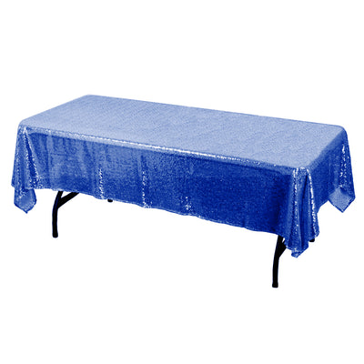 Royal Blue Glitz Sequin Rectangular Tablecloth 60 x 126
