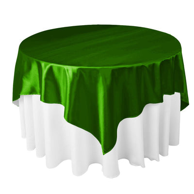 Emerald Satin Overlay Tablecloth 60