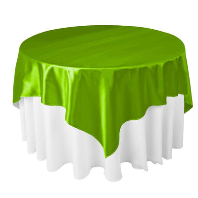 Lime Bridal Satin Overlay Tablecloth 72