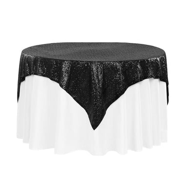 Black Sequins Overlay Tablecloth 60