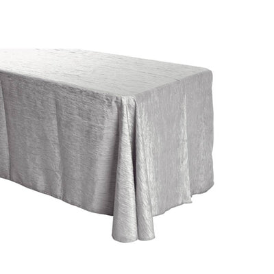 Silver Crinkle Crushed Taffeta Rectangular Tablecloth 90 x 156