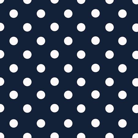 Small White Dots on Navy Poly Cotton Fabric