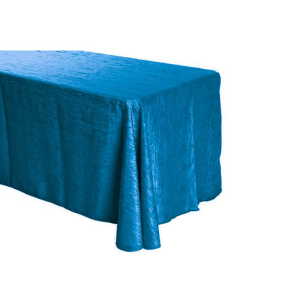 Teal Crinkle Crushed Taffeta Rectangular Tablecloth 90 x 156