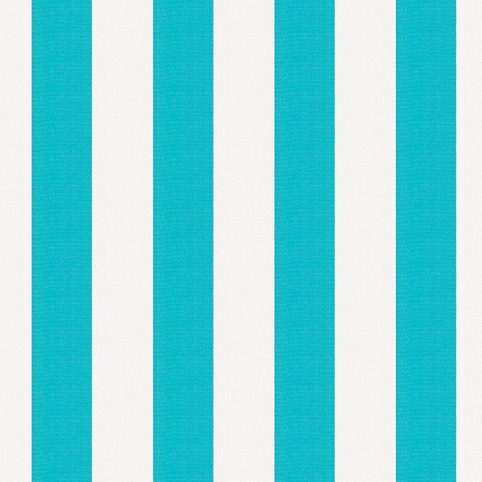 1" One Inch Turquoise and White Stripes Poly Cotton Fabric