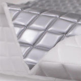 Silver Matte Dull Quilted Vinyl Fabrics