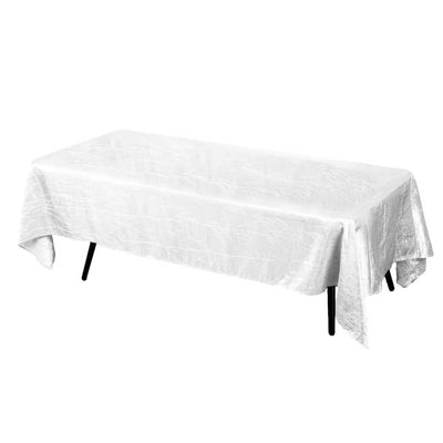 White Crinkle Crushed Taffeta Rectangular Tablecloth 60 x 108