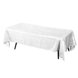 White Crinkle Crushed Taffeta Rectangular Tablecloth 60 x 108"