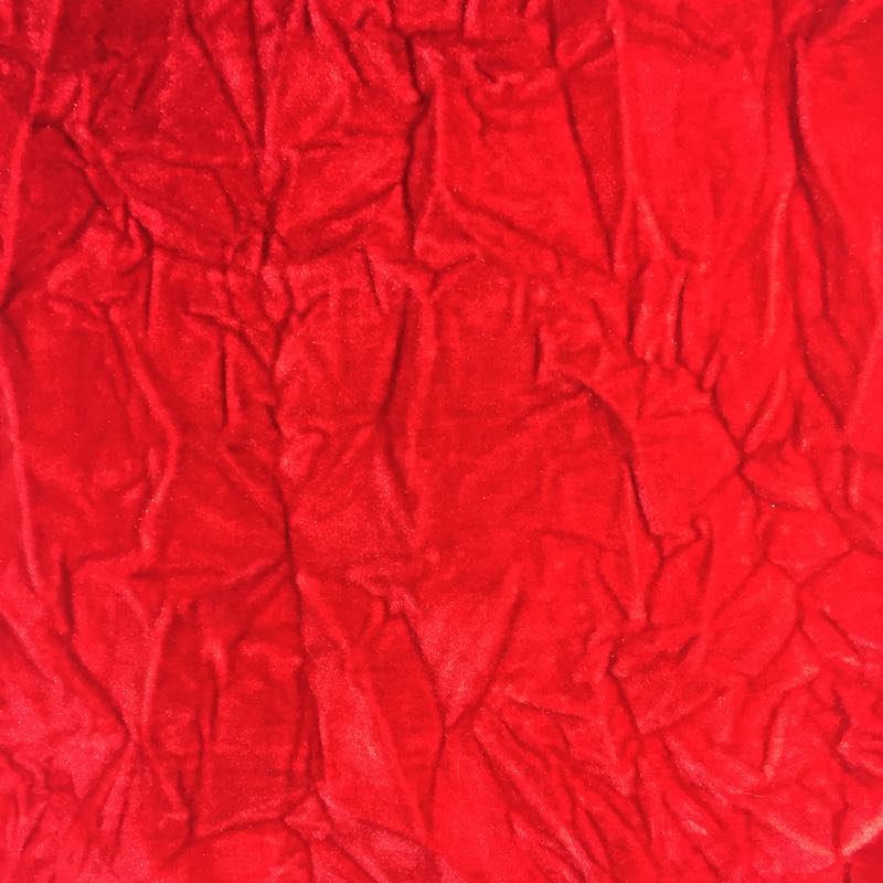 Light Red Flocking Crushed Velvet Fabric