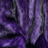 Purple Black Faux Fake Fur Husky Long Pile