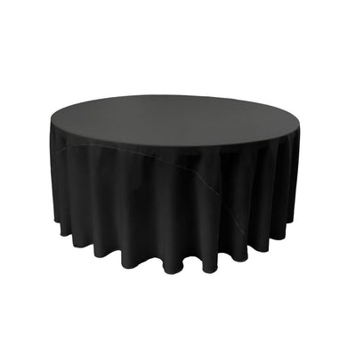 Jet Black 100% Polyester Round Tablecloth 132