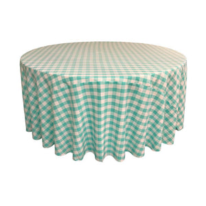Mint Polyester Checkered Round 132"