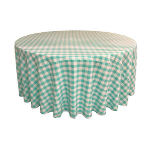 Mint Polyester Checkered Round 108"