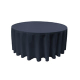 Navy Blue 100% Polyester Round Tablecloth 108"