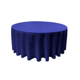 Royal Blue 100% Polyester Round Tablecloth 120"