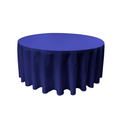 Royal Blue 100% Polyester Round Tablecloth 132