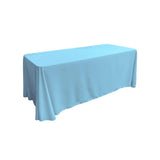 Light Turquoise 100% Polyester Rectangular Tablecloth 90" x 132"