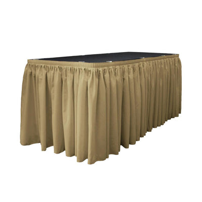 14 Ft. x 29 in. Taupe Accordion Pleat Polyester Table Skirt