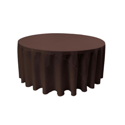 Brown 100% Polyester Round Tablecloth 120
