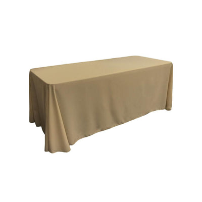 Taupe 100% Polyester Rectangular Tablecloth 90