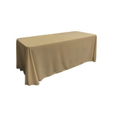 Taupe 100% Polyester Rectangular Tablecloth 90" x 156"