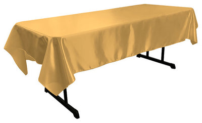 Gold Bridal Satin Rectangular Tablecloth 60 x 126