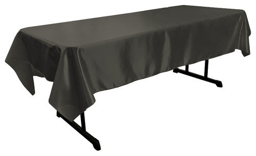 Black Bridal Satin Rectangular Tablecloth 60 x 108"