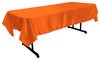 Orange Bridal Satin Rectangular Tablecloth 60 x 108