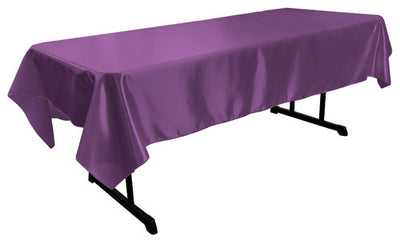 Purple Bridal Satin Rectangular Tablecloth 60 x 108