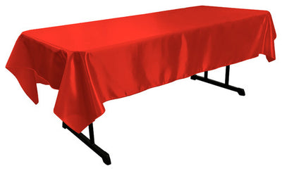 Red Bridal Satin Rectangular Tablecloth 60 x 126
