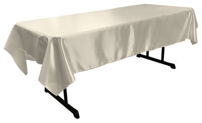 White Bridal Satin Rectangular Tablecloth 60 x 108