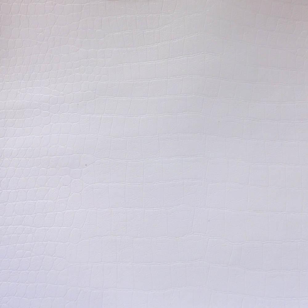White Crocodile 100% PU Soft Skin Faux Leather Vinyl Fabric / 40 Yards Roll