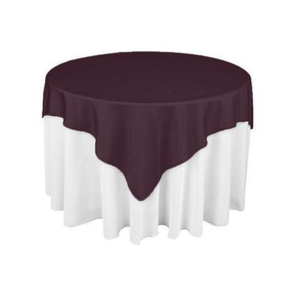 Eggplant Square Polyester Overlay Tablecloth 72