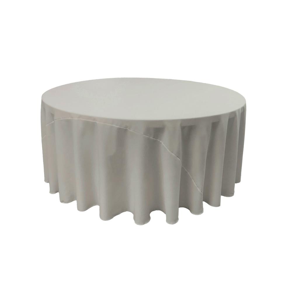Light Grey 100% Polyester Round Tablecloth 120"