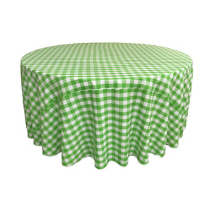 Lime Polyester Checkered Round 132"